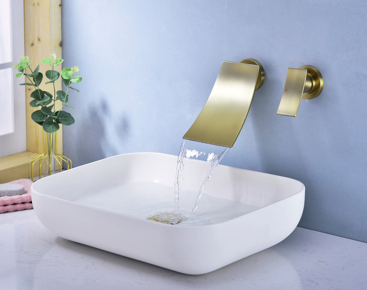 Wall Mounted Waterfall Bathroom Faucet