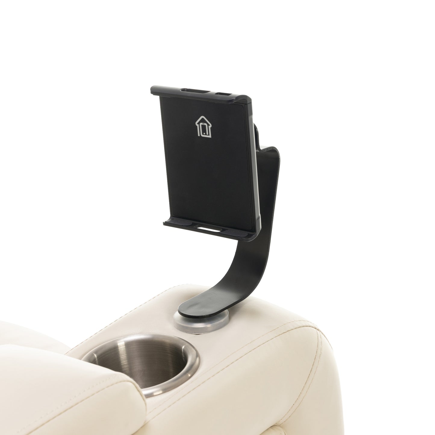 Power Recliner with Swivel, Cup Holder, USB Port, and Tray Table, White