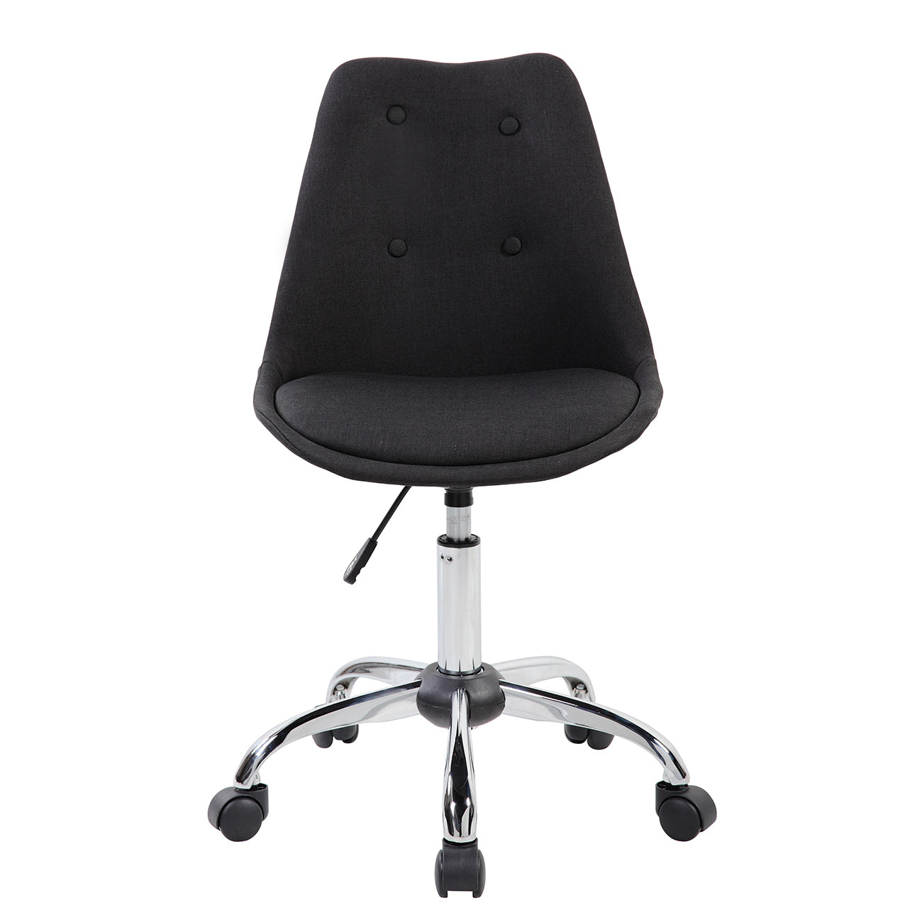 Armless Task Chair with Buttons, Black