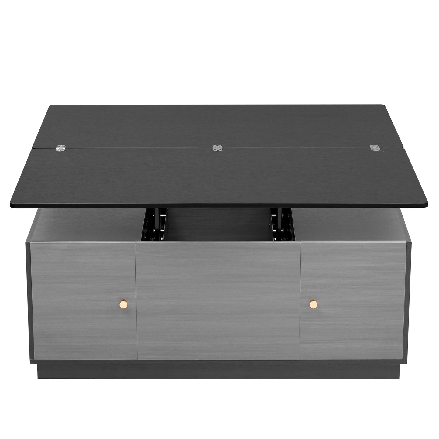 Extendable Lift-Top Coffee Table with Storage in Contemporary Gray