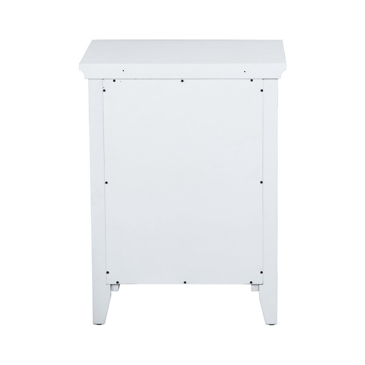 Bedroom Small Bedside Table/Night Stand with Open door Storage Compartments, white