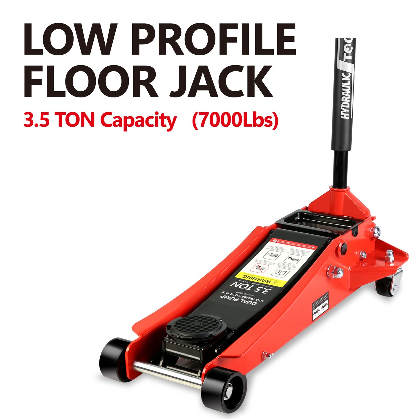 3.5 Ton Racing Floor Jack with Quick Lift Pump and Wide Stance