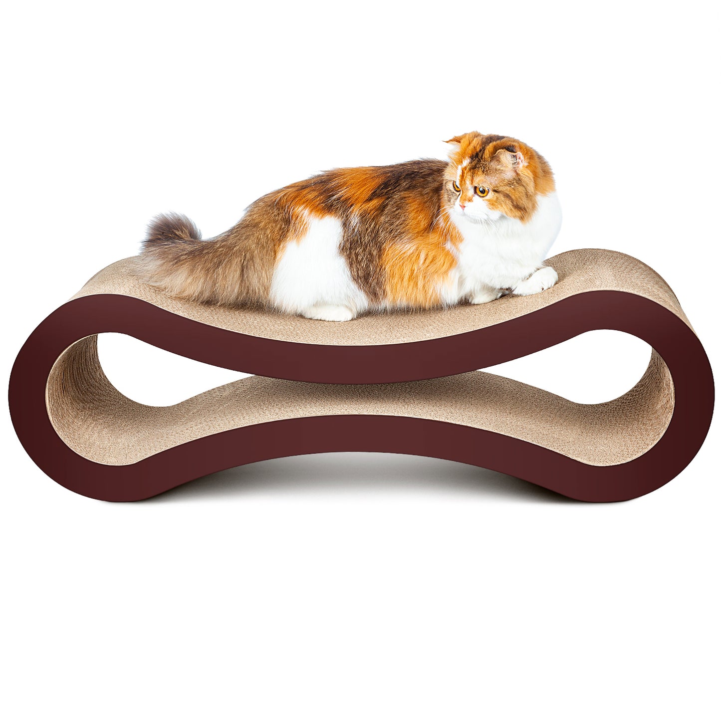 FluffyDream Cat Scratcher Cardboard, Scratching Pad House Bed Furniture Protector, Infinity Shape, Curved