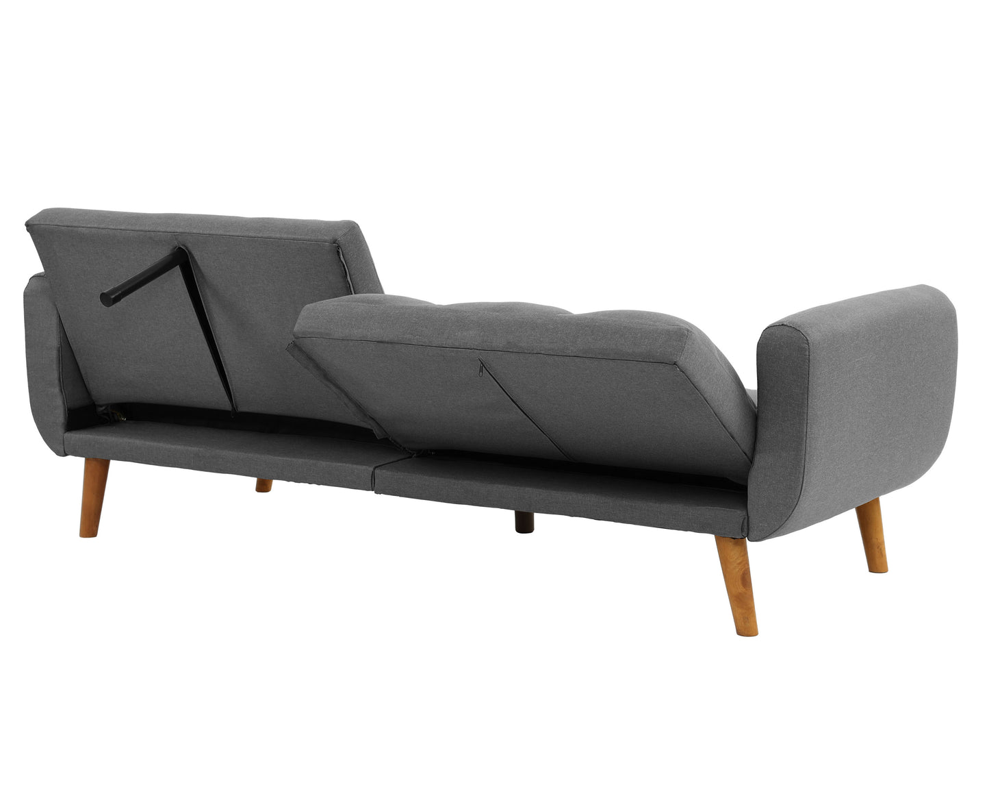 ADJUSTABLE SOFA in Black Faux Leather