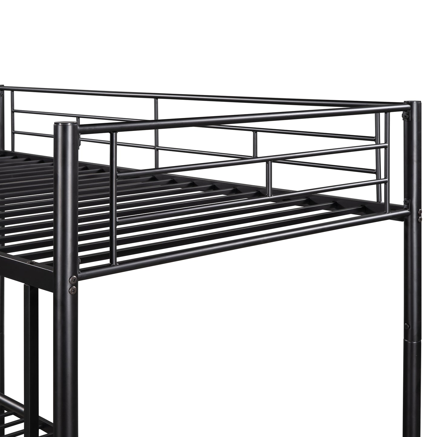 Contemporary Twin Metal Bunk Bed with Separable Twin Beds Option - Black