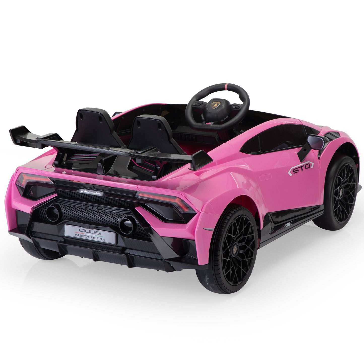 Licensed Lamborghini 24V Kids Electric Car, Battery Powered Sports Car w/ 2.4G Remote Control, LED Lights, Music, USB, High-Low Speed, Drifting, Gift for Children 3-8