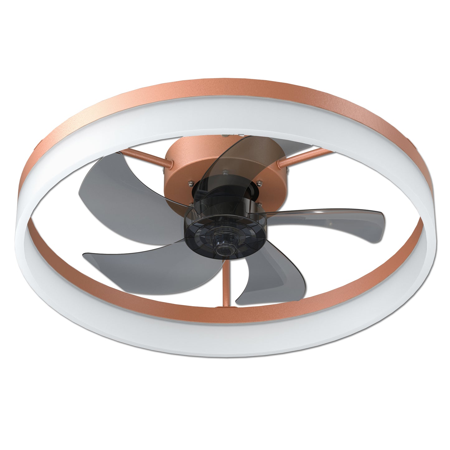 Rose Gold Modern Ceiling Fan with Dimmable LED Lights