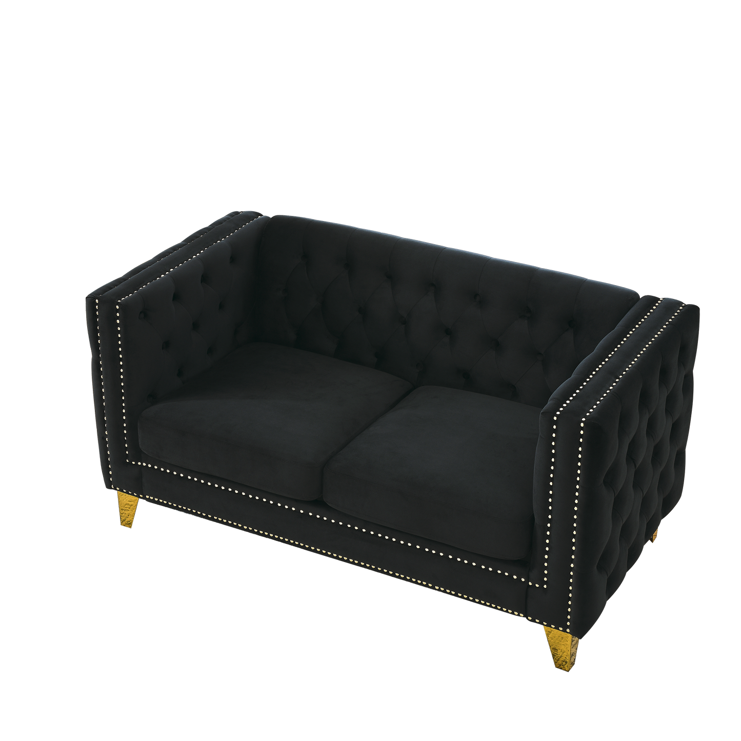 Black Velvet 3-Seater and 2-Seater Combination Sofa