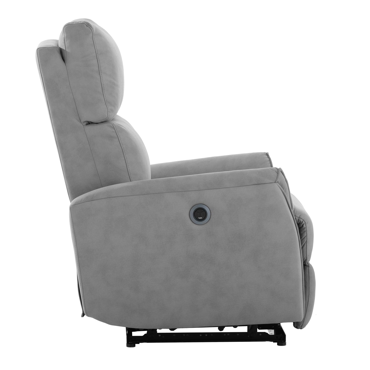 Electric Power Recliner Chair with USB Charging Ports and Side Control Button, Gray