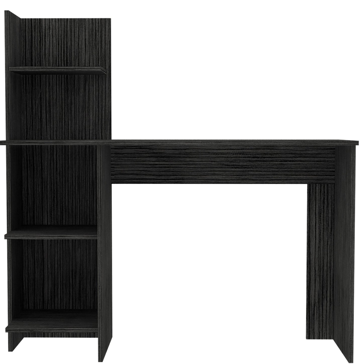 Vilna 120 Writing Desk with Four Shelves in Sophisticated Smokey Oak Finish