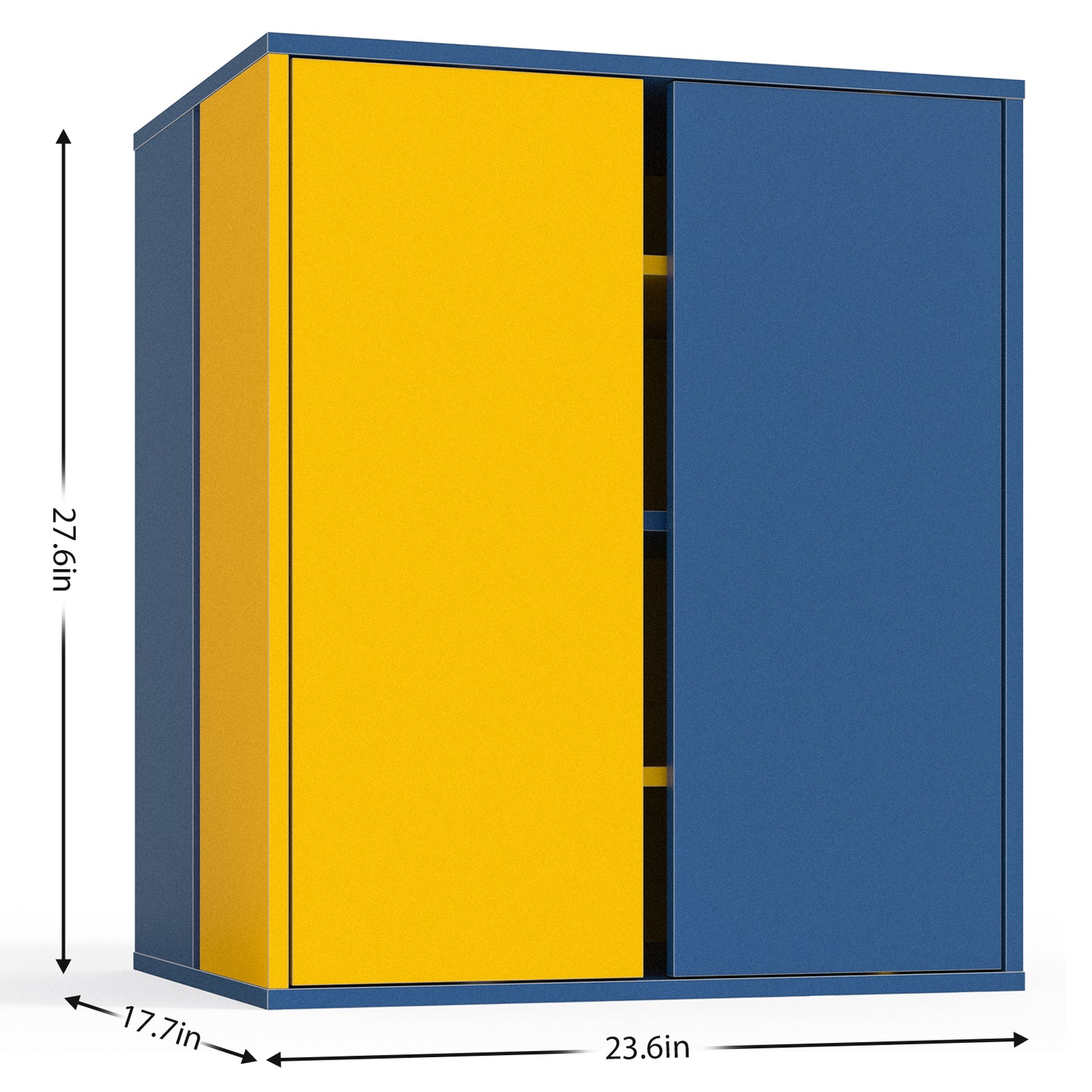 Cabinet for Storage and Coffee Bar, Modern Style, Large Capacity, Yellow & Blue