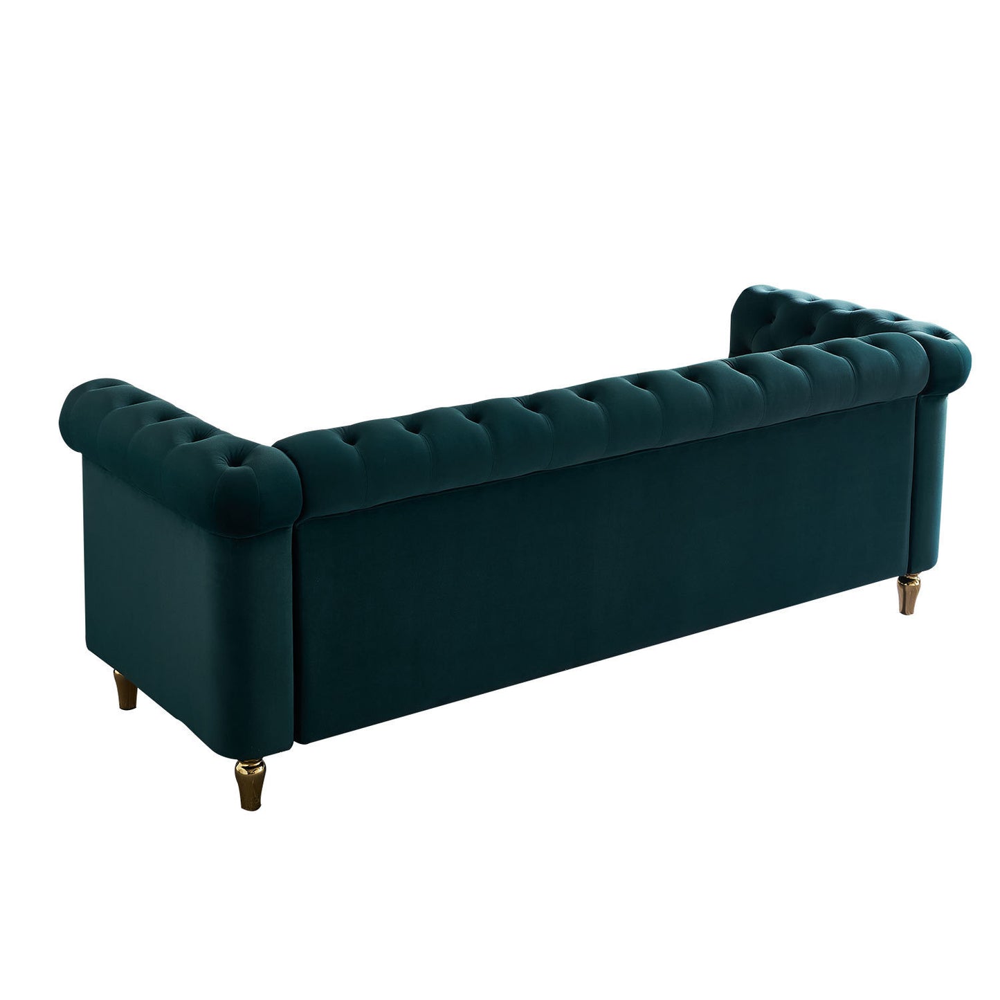 Chesterfield Velvet Sofa 84.65 inch for Living Room GREEN Color