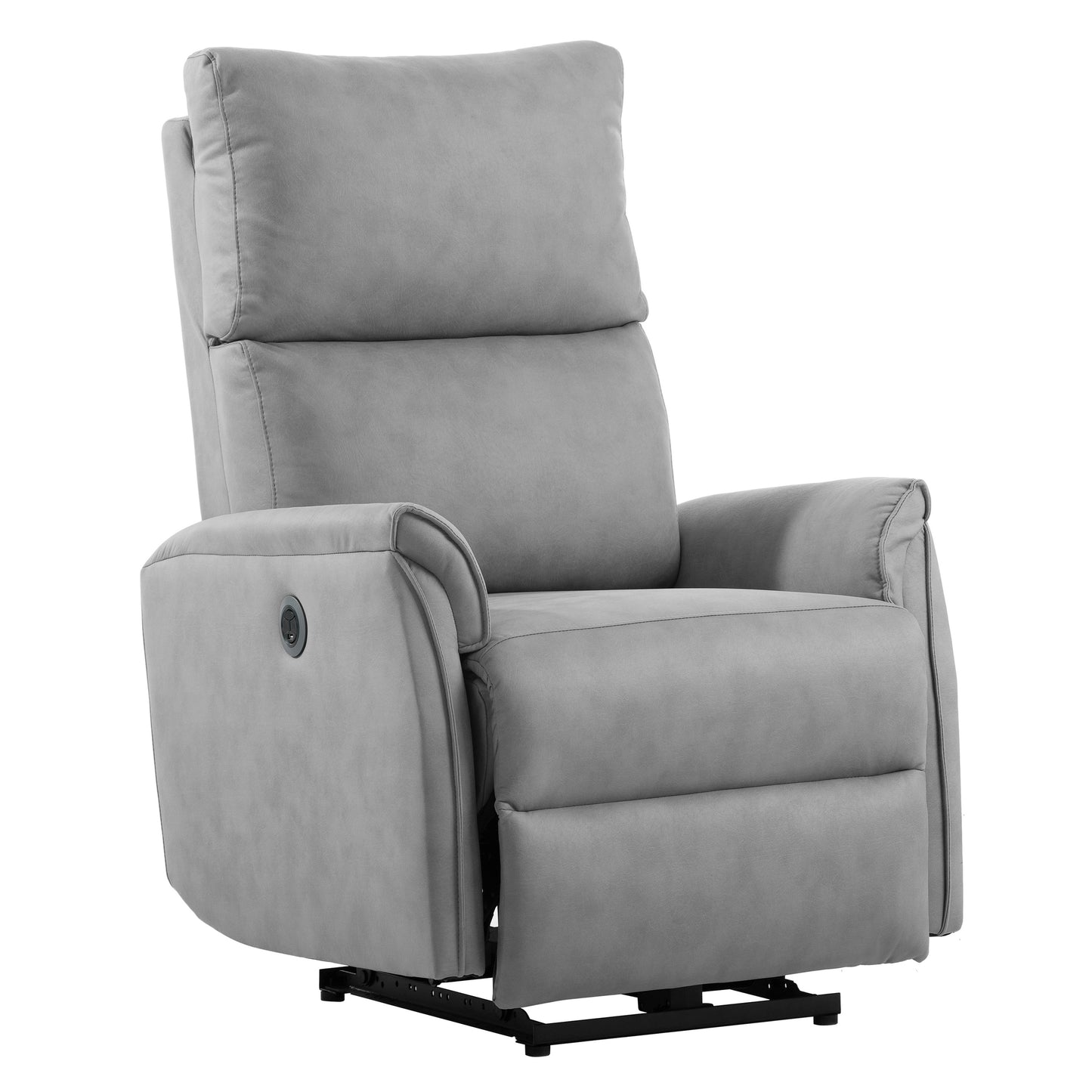 Electric Power Recliner Chair with USB Charging Ports and Side Control Button, Gray