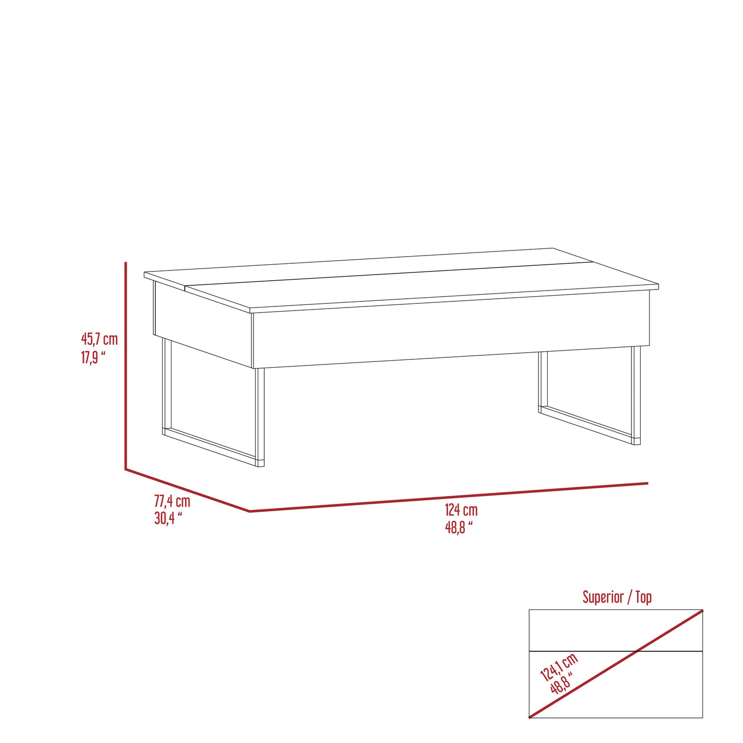 Elevate Coffee Table Wuzz with Lift Top and Storage