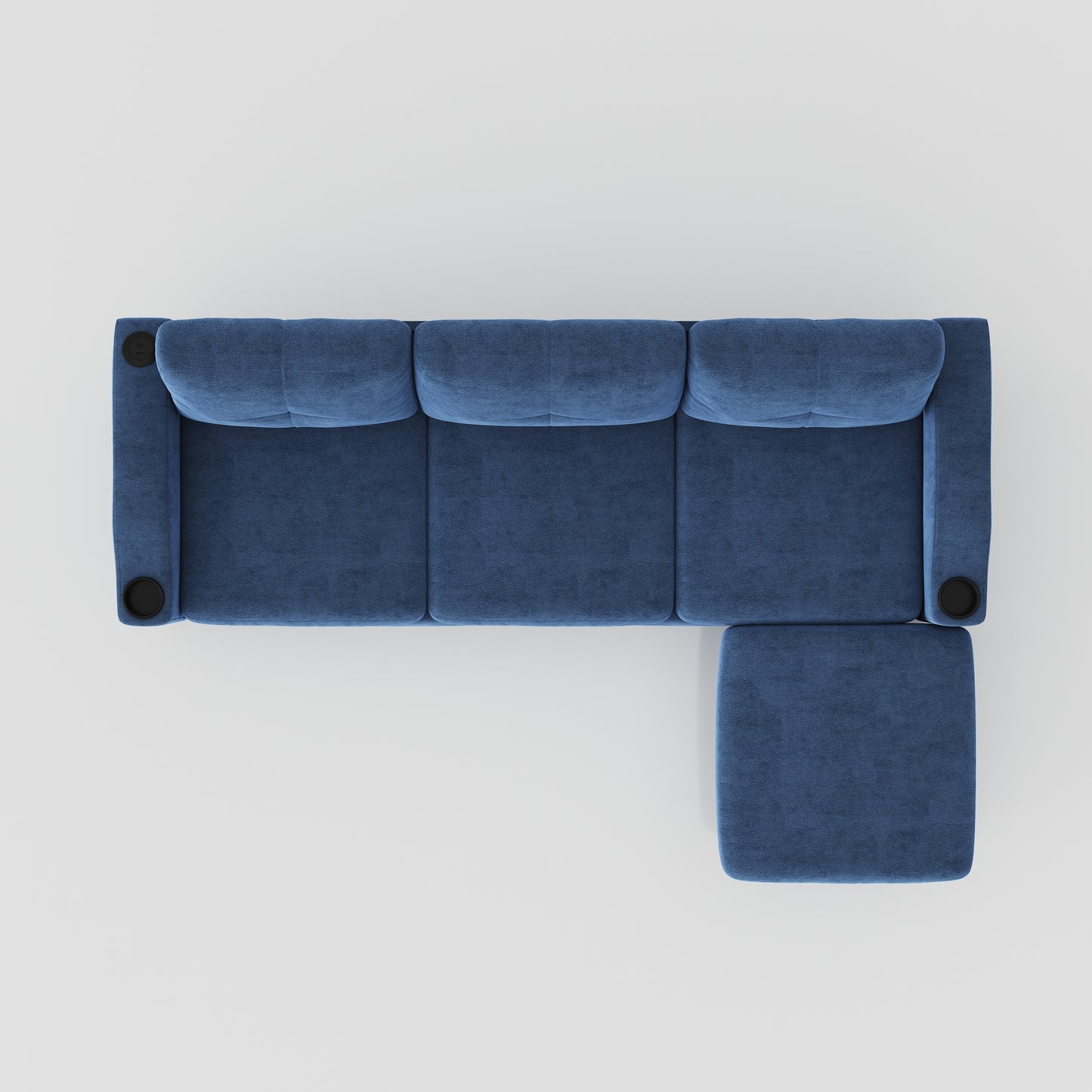 Convertible Combination Sofa Sofa L-Shaped Sofa with Storage Cabinet Footstool, Living Room Navy Blue Sofa, Living Room/Bedroom/Office/Small Space 3-Seater Combination Sofa