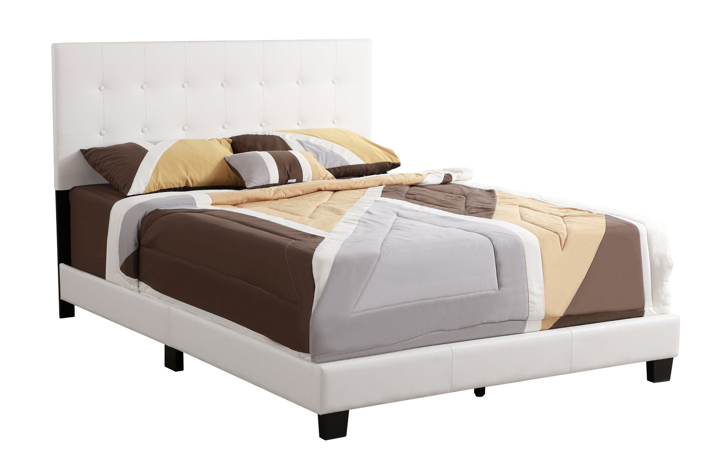 Caldwell G1305-QB-UP Queen Bed , WHITE