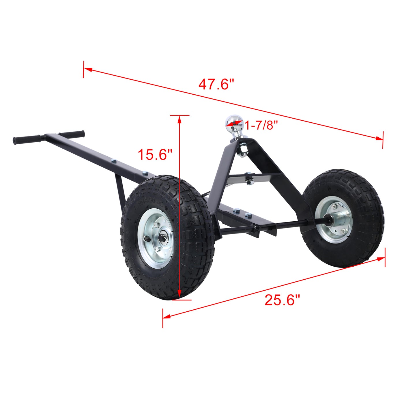 Trailer Dolly with Pneumatic Tires - 600 Lb. Maximum Capacity，black color