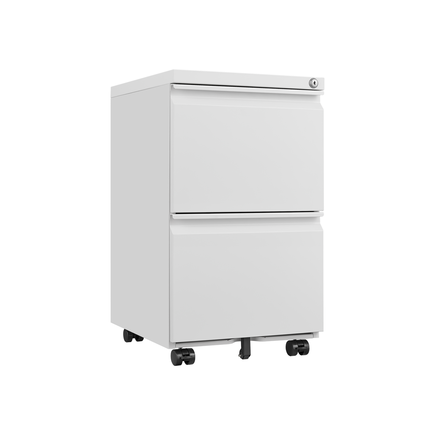 Black 2-Drawer Mobile File Cabinet with Secure Locking System