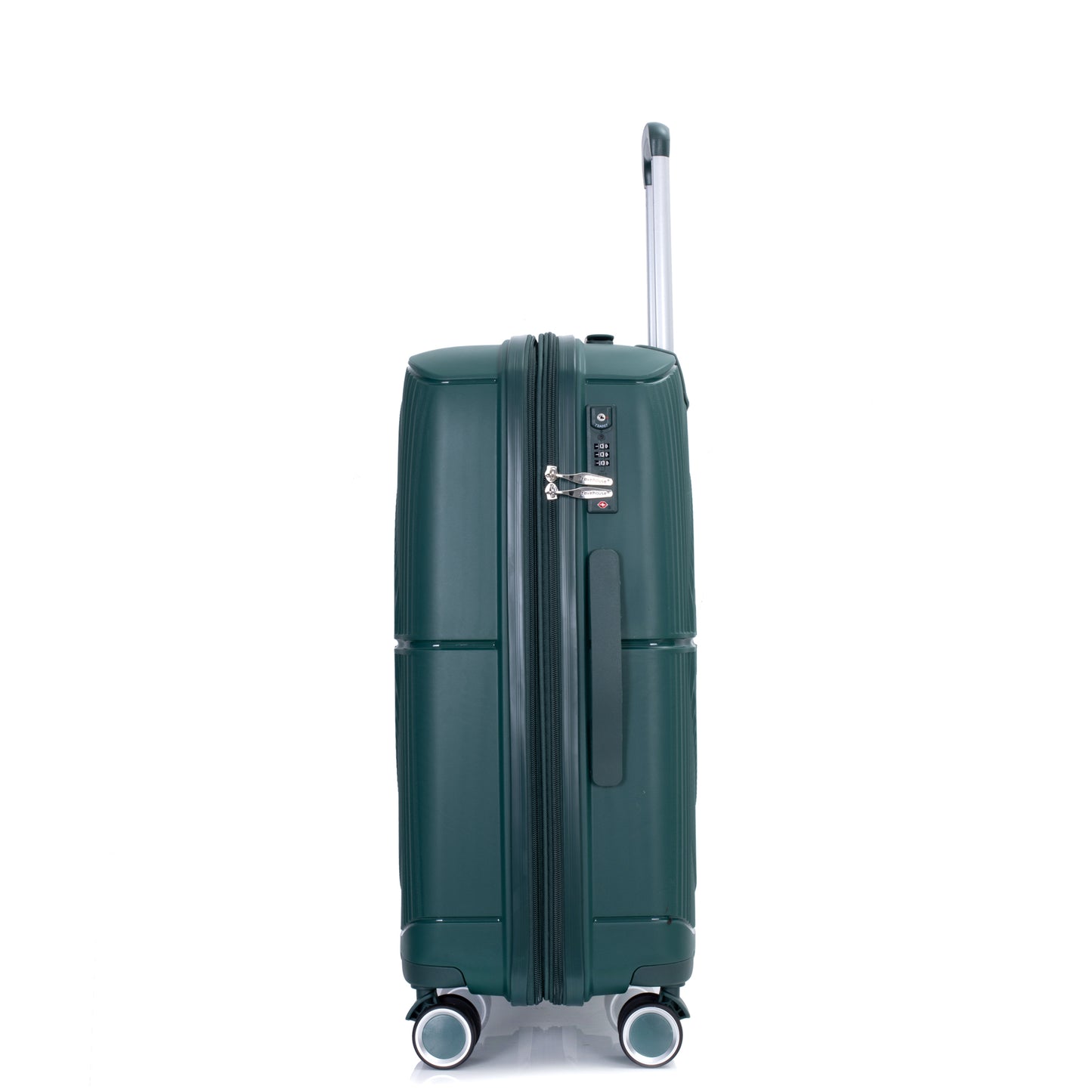 Expandable Hardshell Suitcase Double Spinner Wheels PP Luggage Sets Lightweight Durable Suitcase with TSA Lock,3-Piece Set (20/24/28) , Green