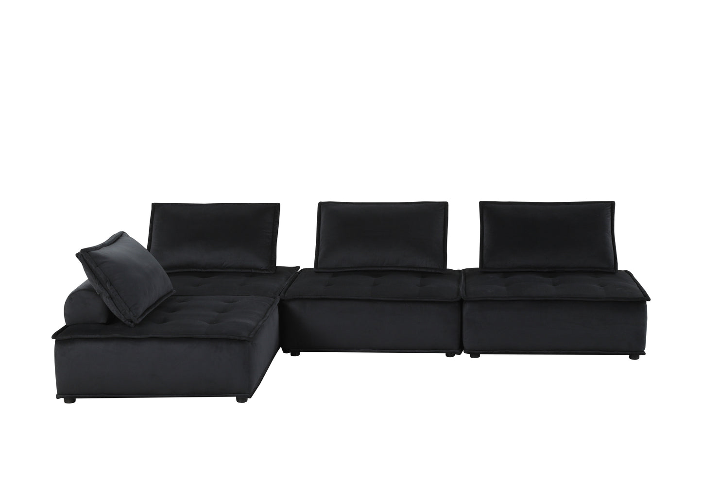 Anna Midnight Velvet 4 Piece Sectional Sofa