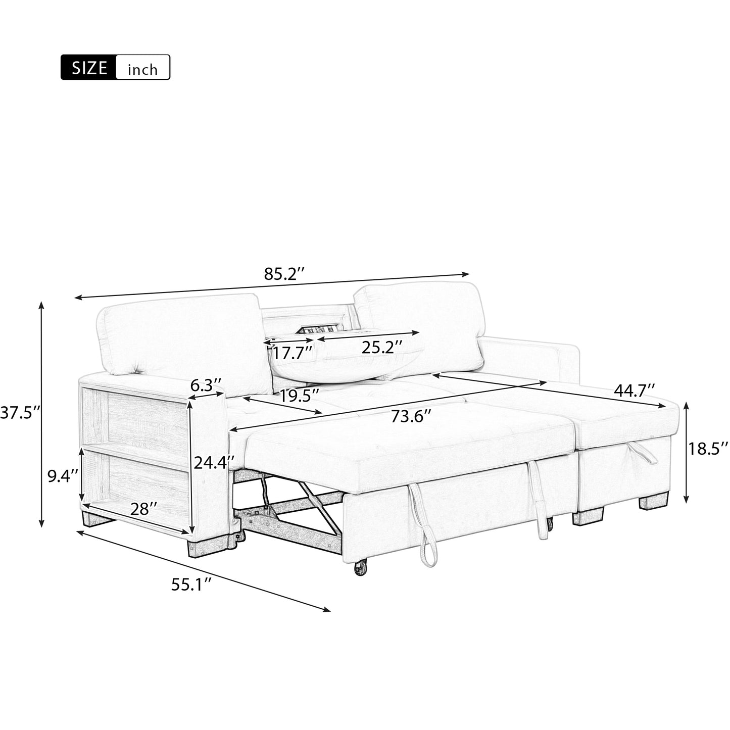 Elegant Light Gray Sectional Sofa with Versatile Storage and USB Charging