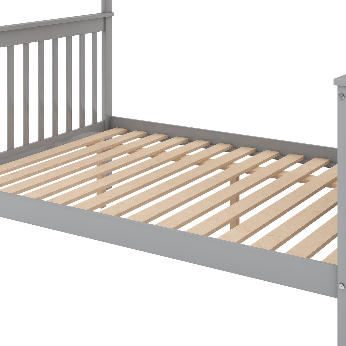 Gray Twin Over Full Storage Bunk Bed with Stairway