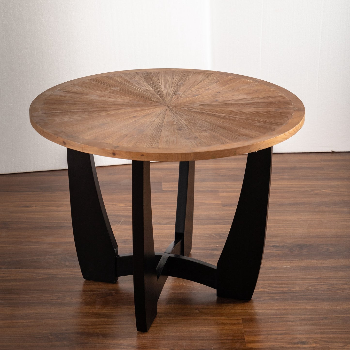 Scattered Pattern Retro Round Coffee Table with Cedar Legs