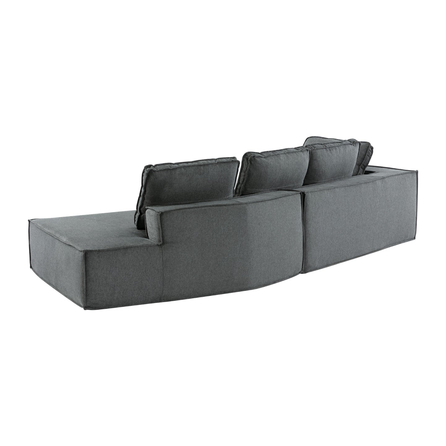 Modern Grey Chaise Lounge Sofa with Clean Lines