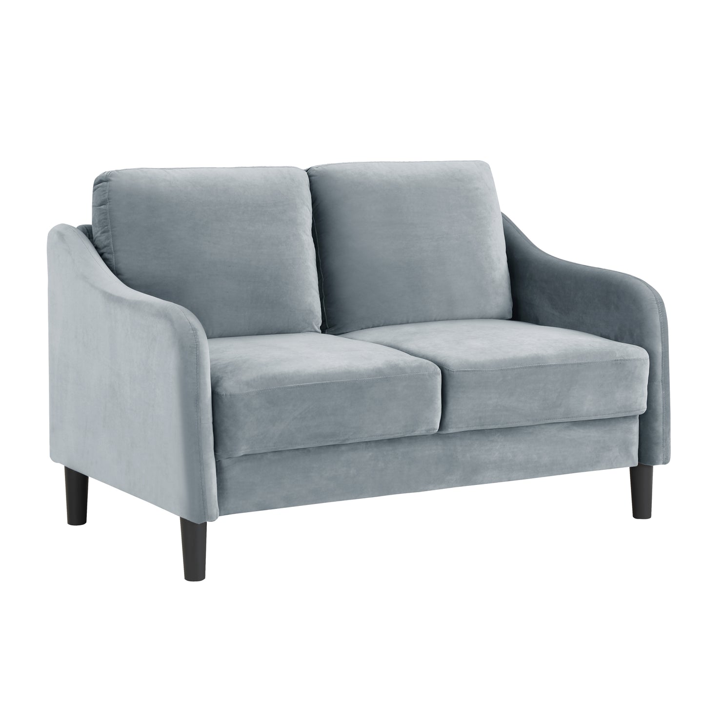 51.5 Modern Velvet Loveseat Sofa for Small Spaces, Grey