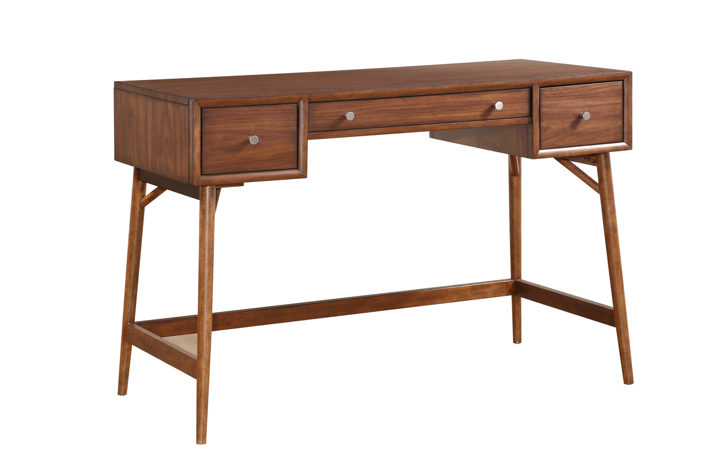 Elegant Walnut Veneer Writing Desk with Counter Height Design