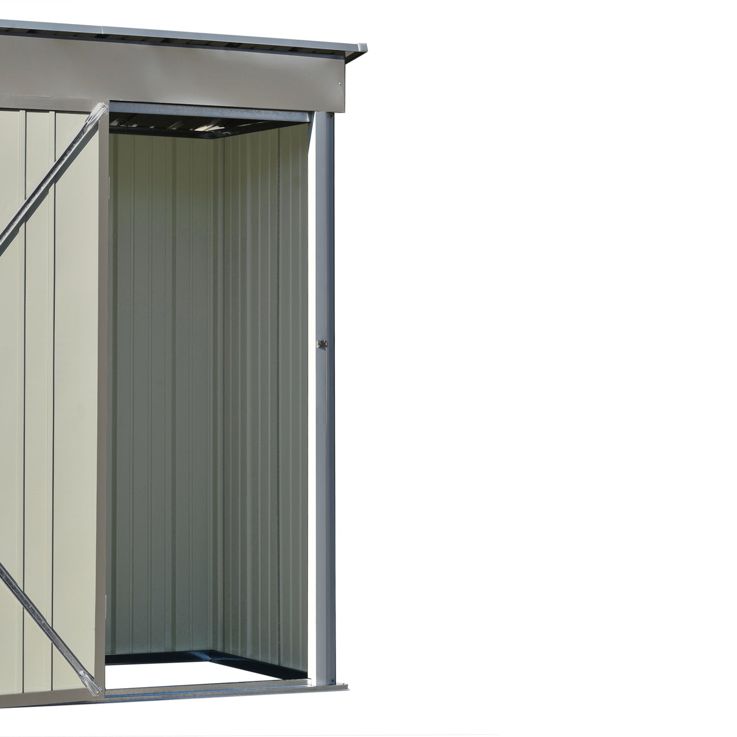 Patio 5ft Wx3ft. L Garden Shed, Metal Lean-to Storage Shed with Lockable Door, Tool Cabinet for Backyard, Lawn, Garden, Gray