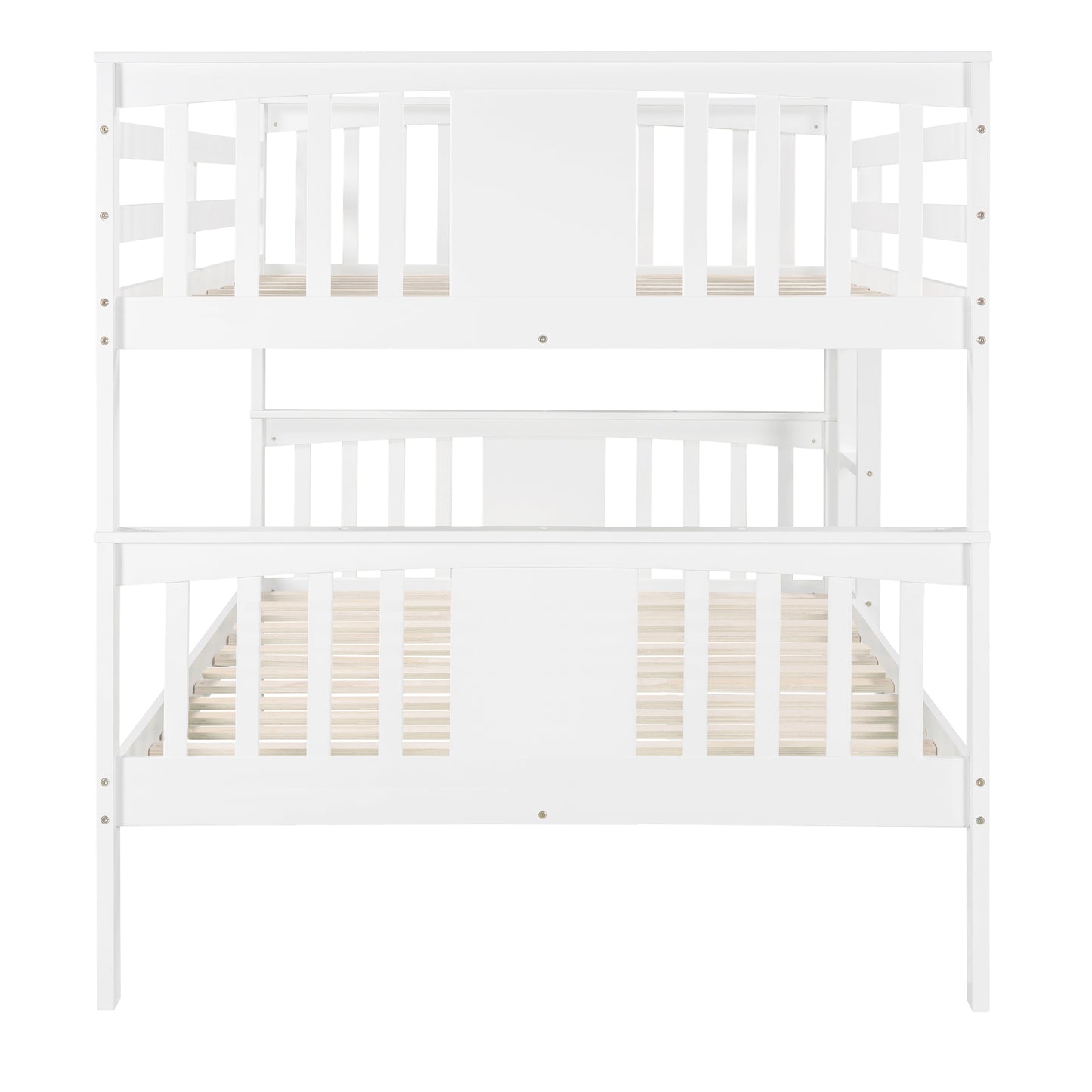 Stylish White Full-Size Bunk Bed with Ladder and Versatile Design