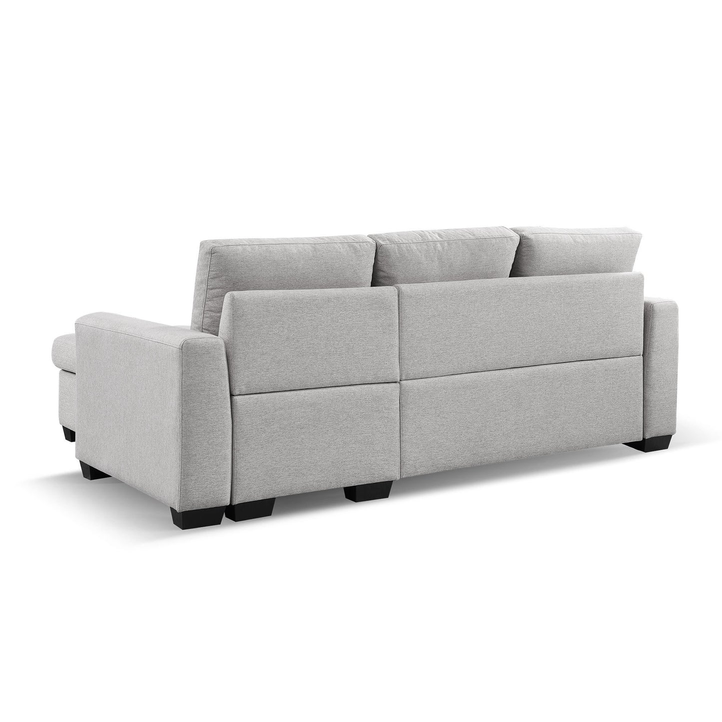 Modular Reversible Sleeper Sectional Sofa with Storage Chaise - Light Grey