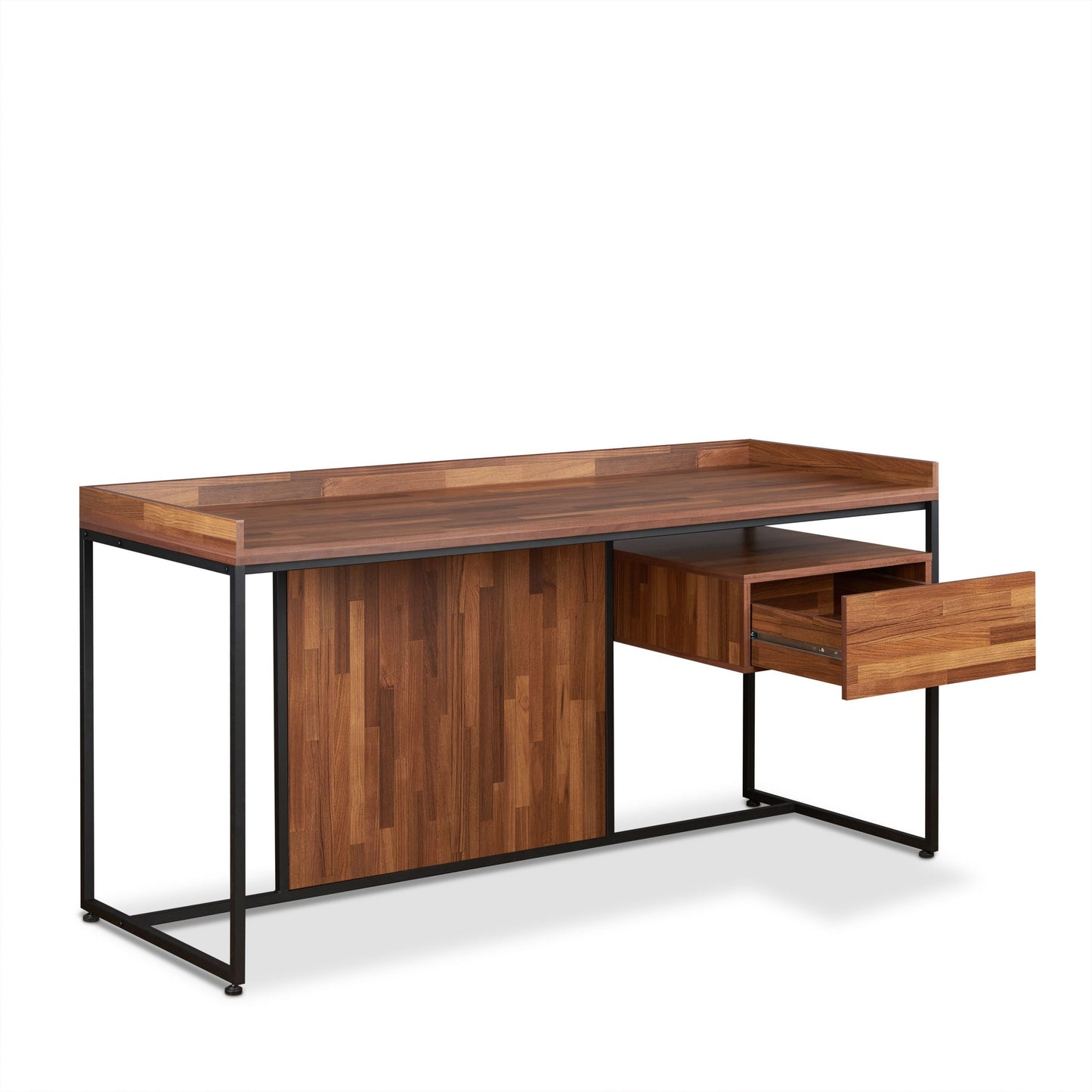 Sara Office Desk in Walnut and Black Sand