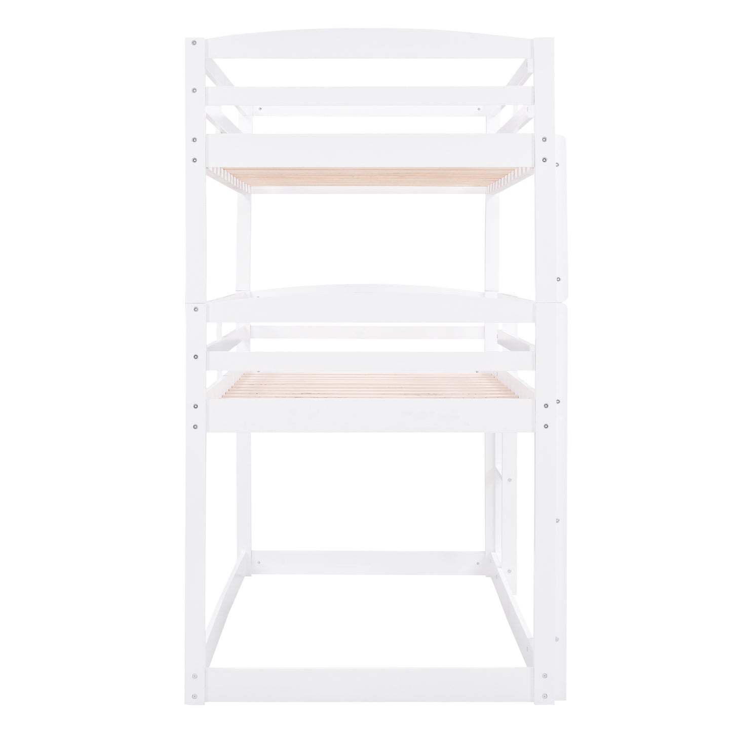 White Triple Bunk Bed with Three Twin Beds