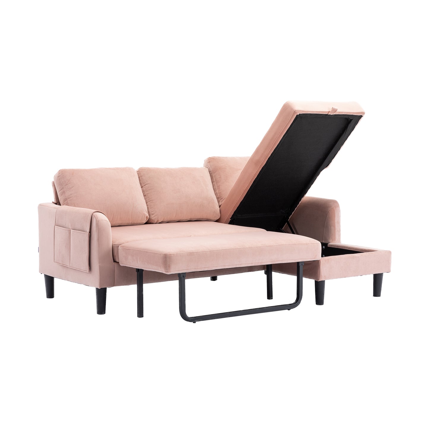 UNITED WE WIN Sectional Sofa Reversible Sectional Sleeper Sectional Sofa with Storage Chaise