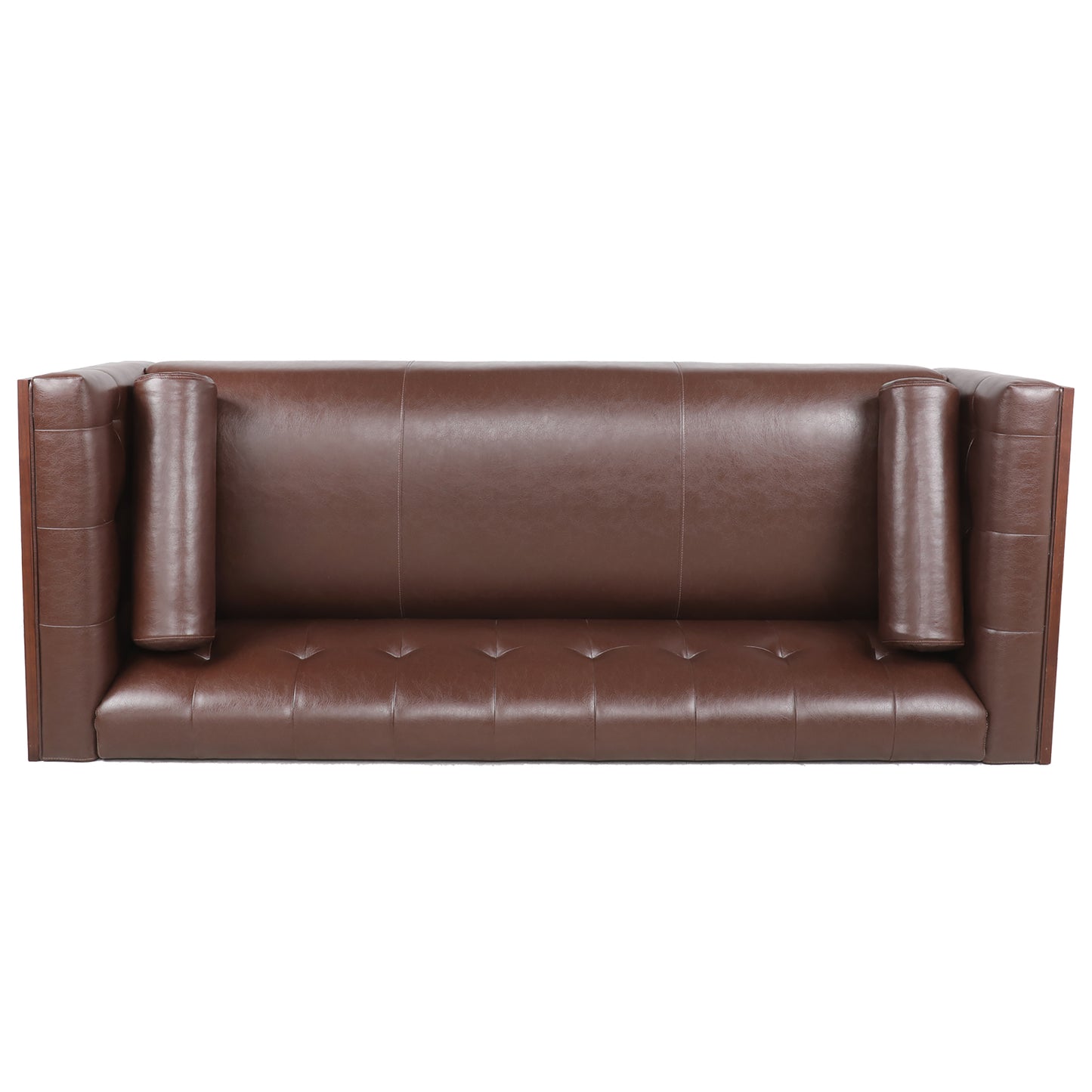 78.74 Elegant Wooden 3 Seater Sofa with Decorative Arms