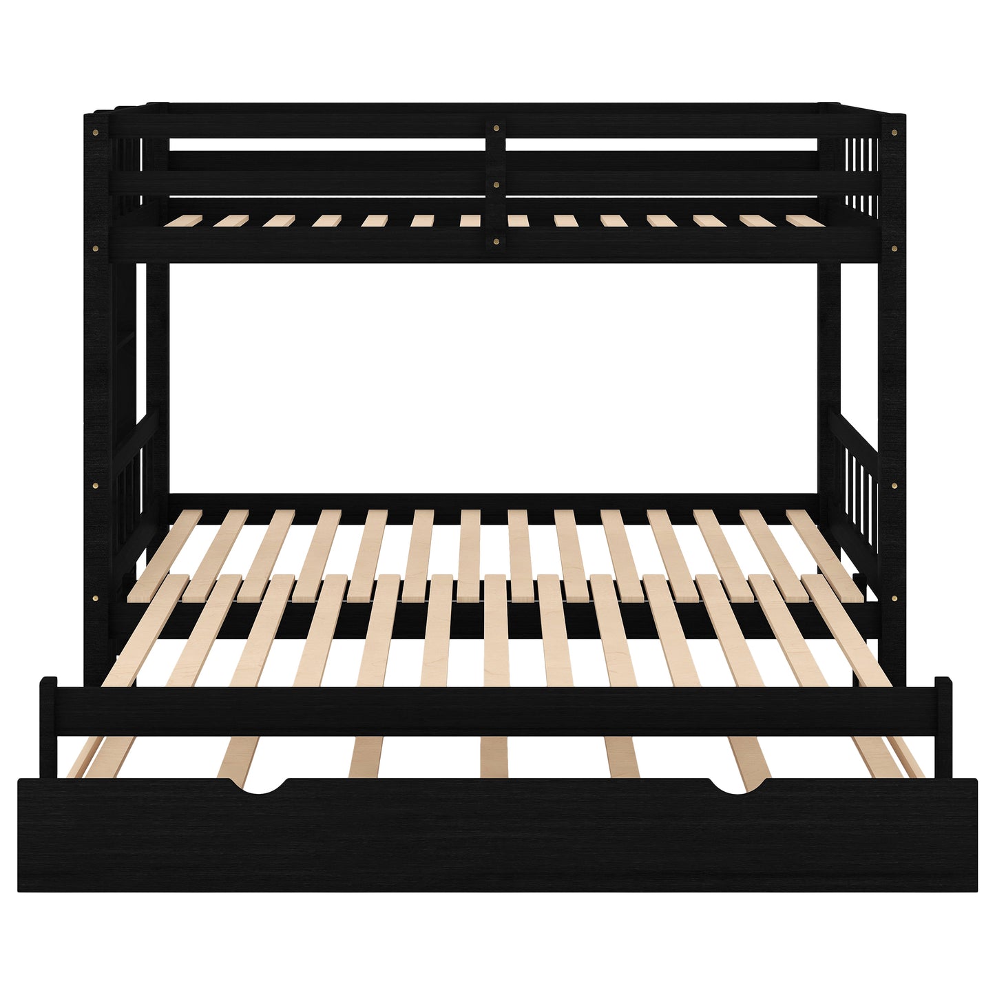 Compact Espresso Bunk Bed with Trundle and Pull-out Sleep Options