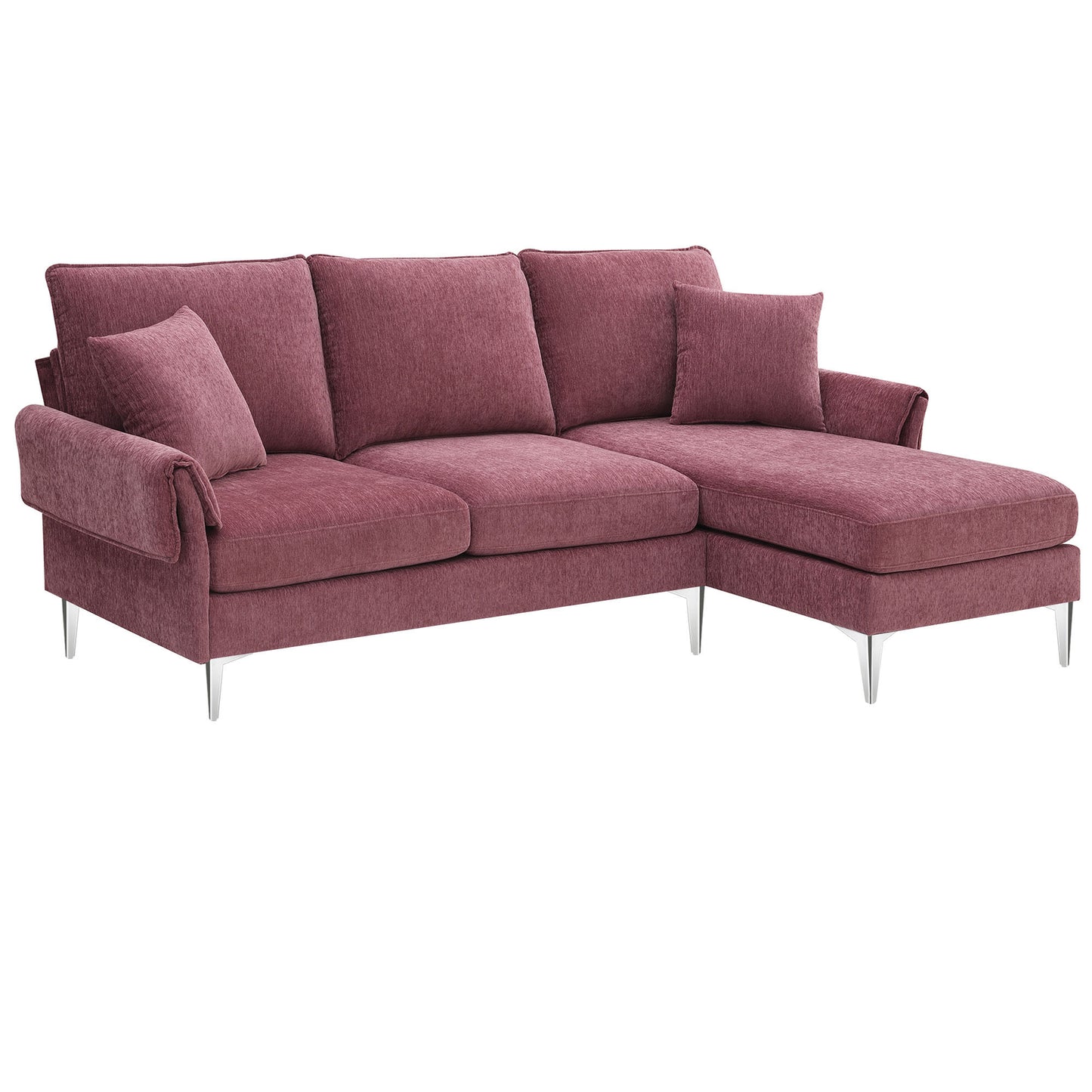 Modern 84 Convertible Sectional Sofa with Reversible Chaise Lounge