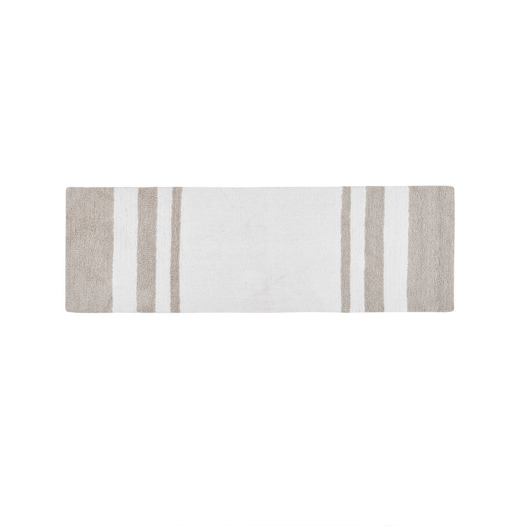 Reversible Cotton Spa Bath Rug with Striped Design