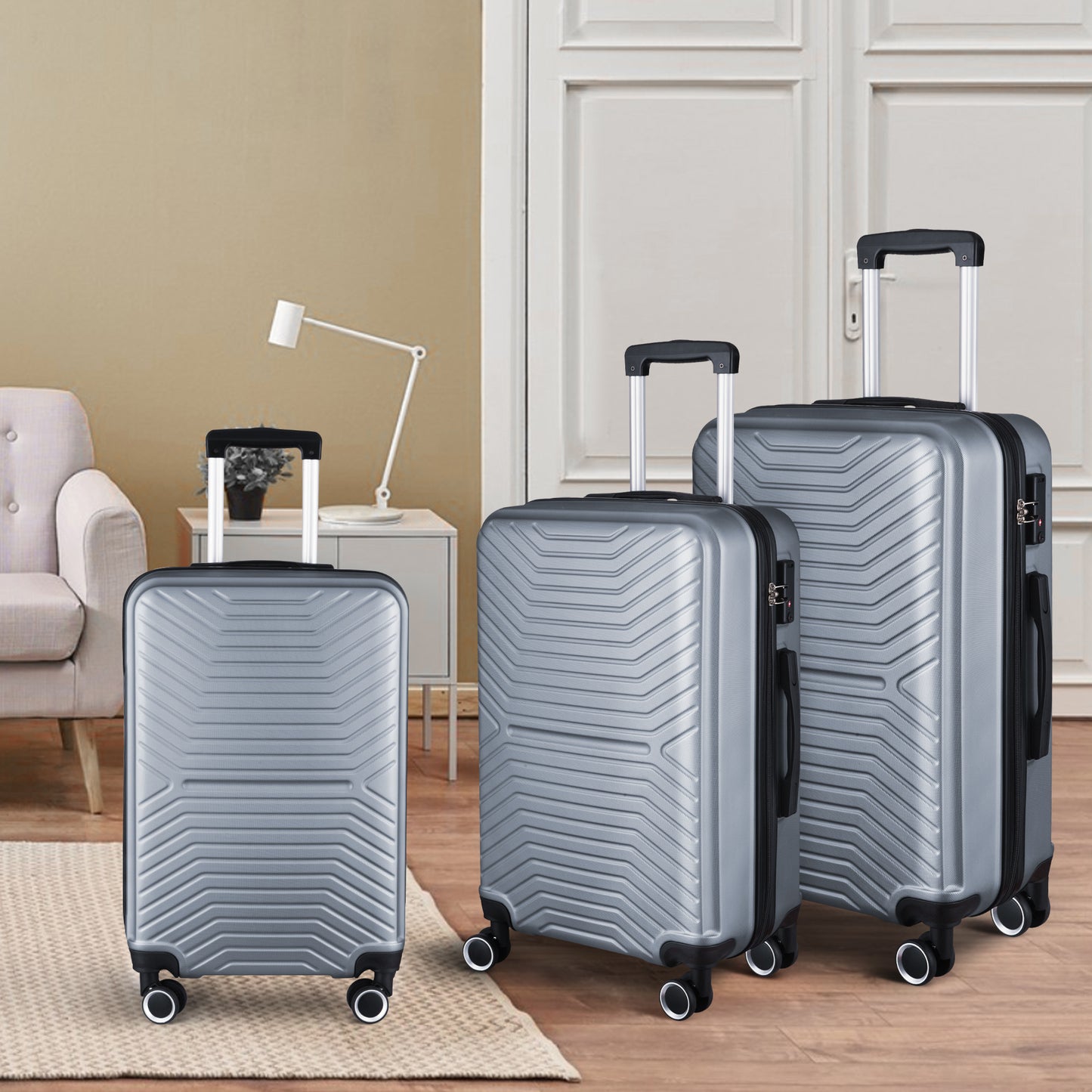 Luggage Sets Expandable ABS Hardshell 3pcs Clearance Luggage Hardside Lightweight Durable Suitcase sets Spinner Wheels Suitcase with TSA Lock 20in/24in/28in