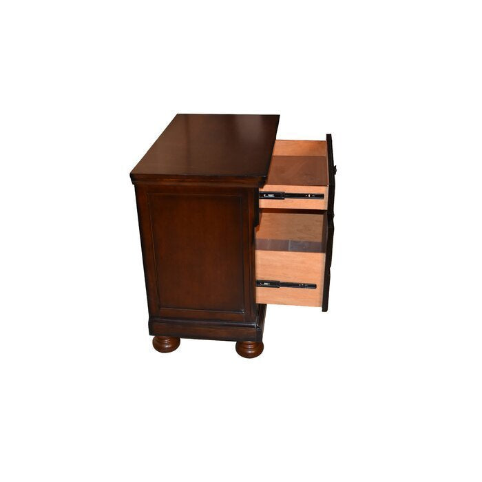 Baltimore Wood Nightstand with Hidden Jewelry Drawer in Dark Walnut