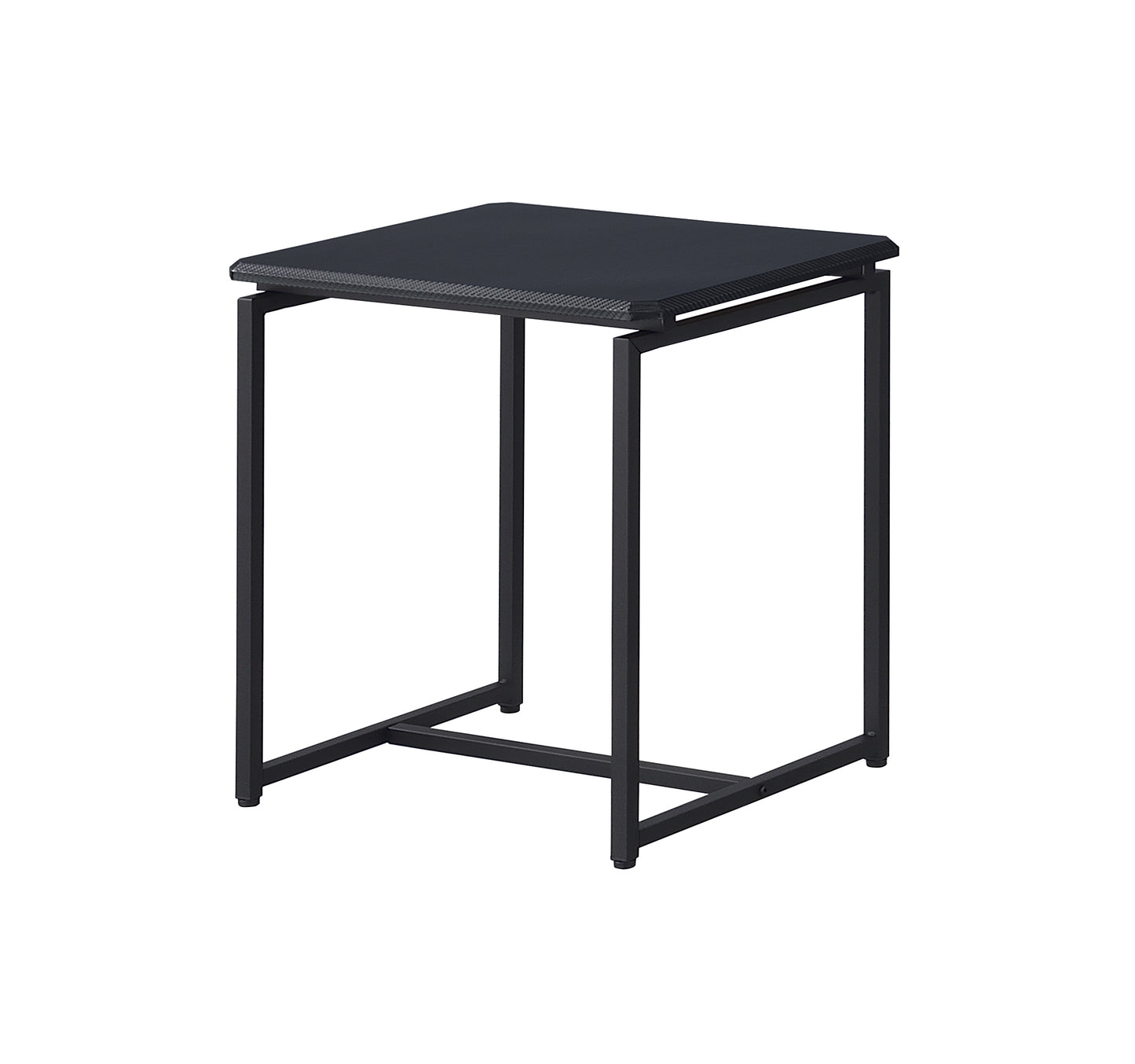 Sleek Black Carbon Fiber Coffee Table and End Table Set