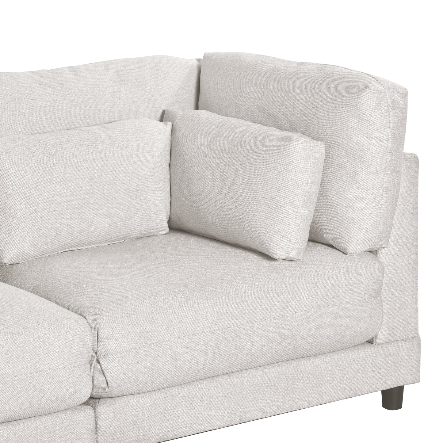 U_STYLE 2 Pieces L shaped Sofa with Removable Ottomans and comfortable waist pillows