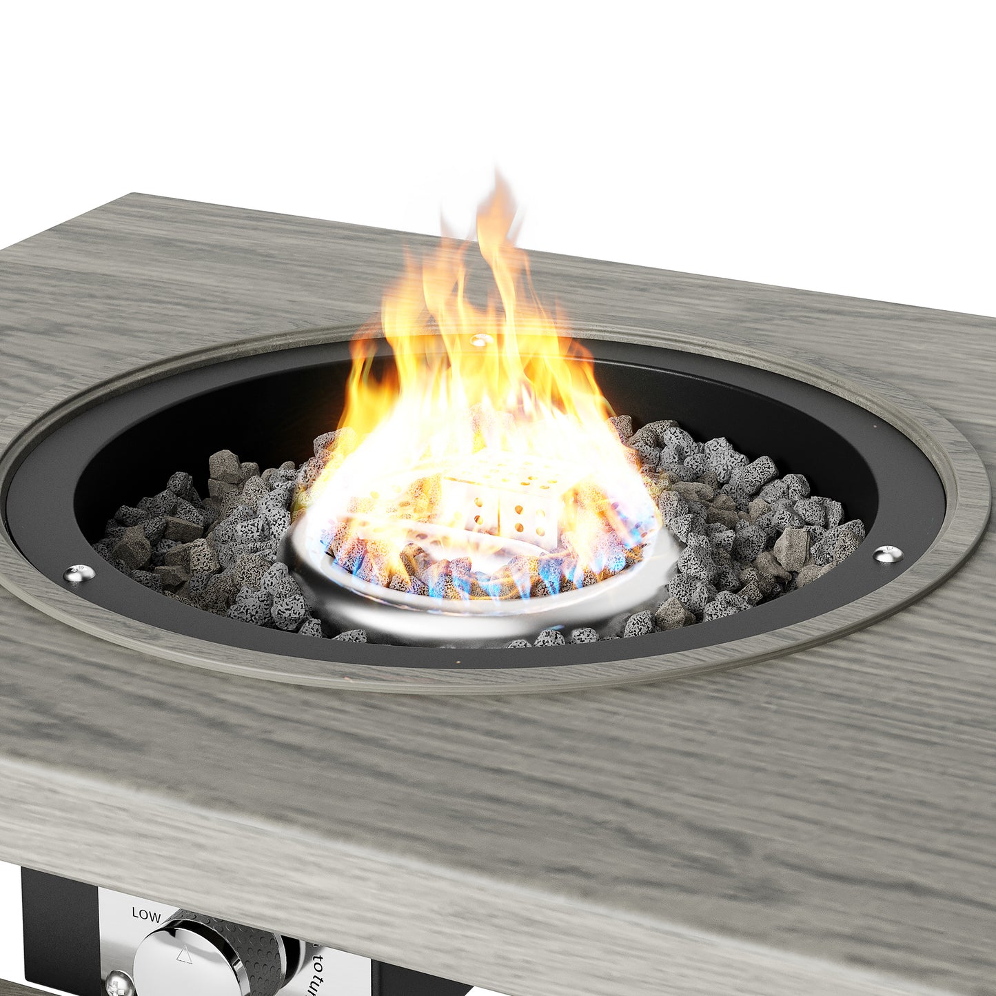 3-in-1 Outdoor Coffee Table with Ice Bucket and Fire Pit - Gray