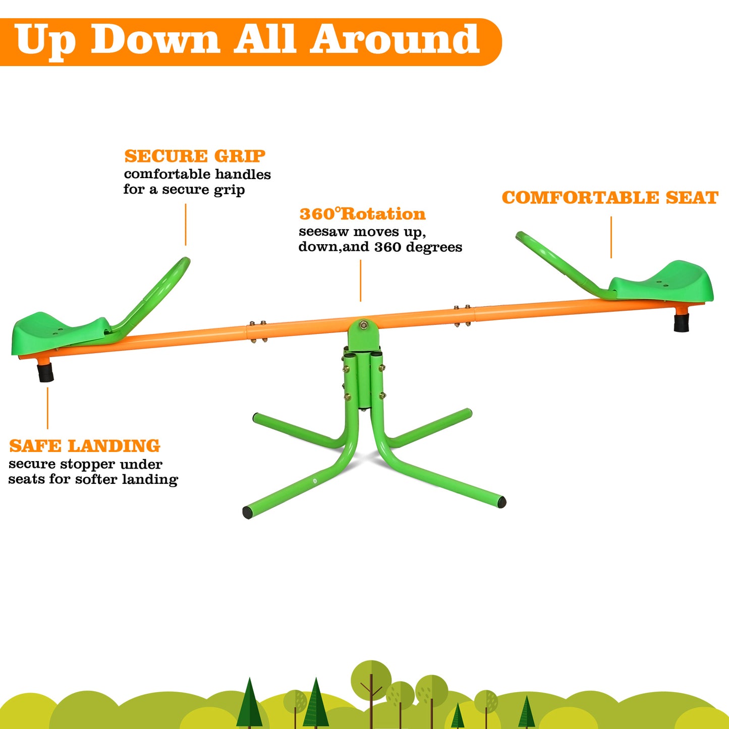 Outdoor Kids Spinning Seesaw with 360 Degree Rotation