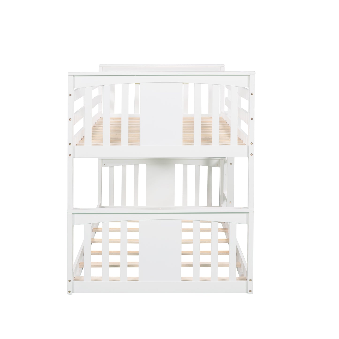 White Twin Bunk Bed with Ladder for Space-Saving Comfort