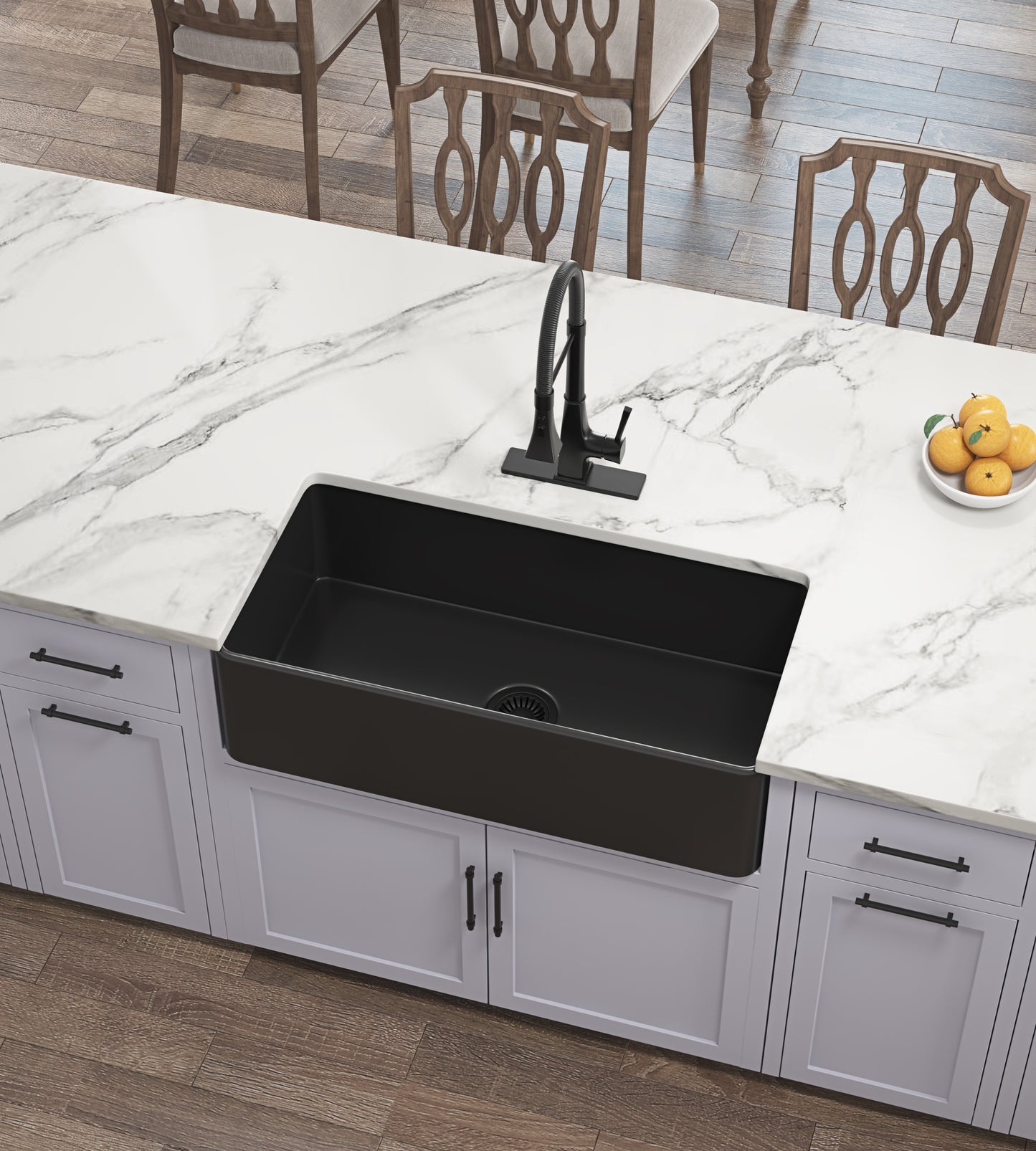 Single Bowl White Farmhouse Kitchen Sink - Inch Size