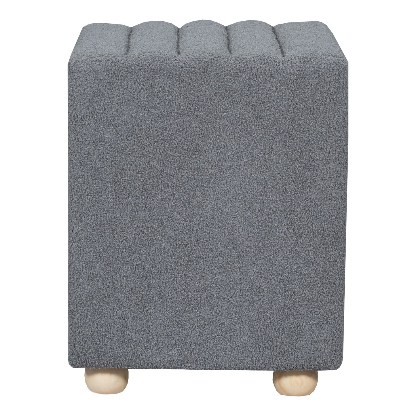 Teddy Fleece Nightstand with 2 Drawers, Gray