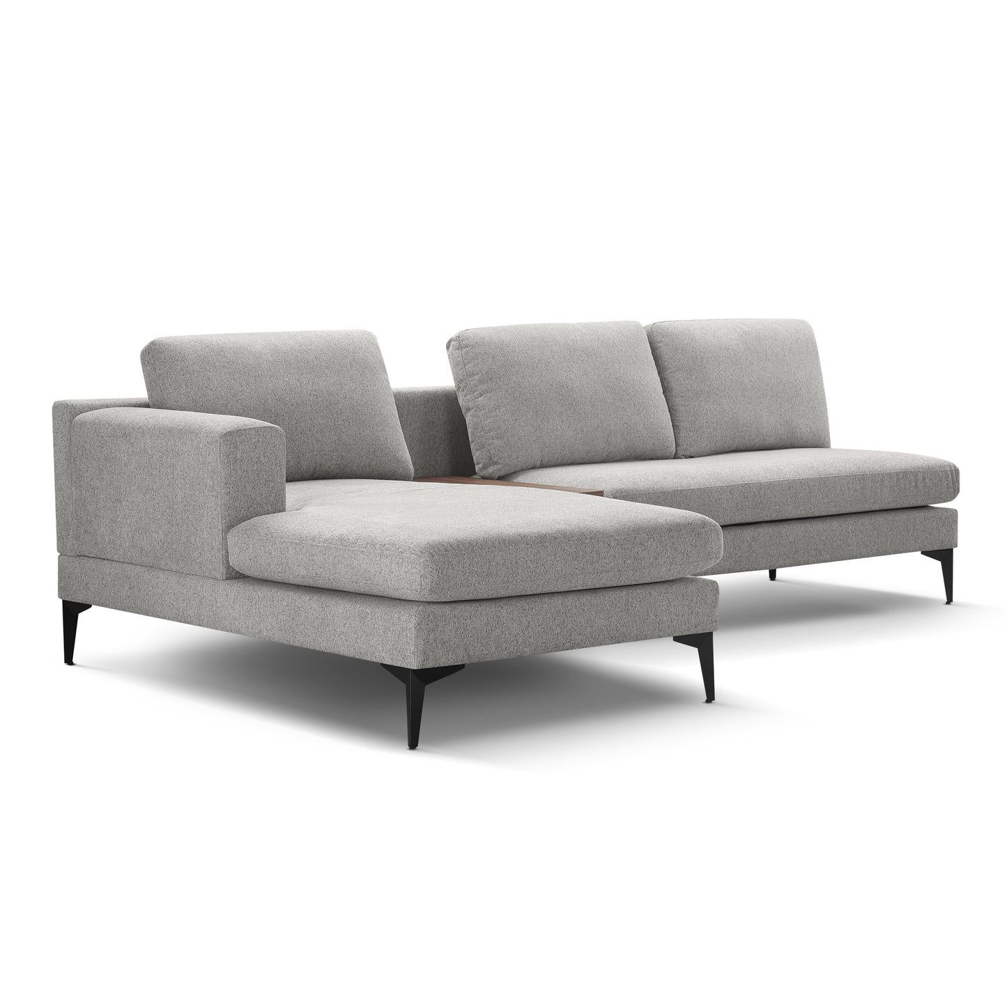 L Shape Modern Sectional L Shape Couch Sofa with Reversible Chaise and Armless 2 Seater Loveseat , 2 Piece Free Combination Sectional Couch with Left or Right Arm Facing Chaise, Texture Gray